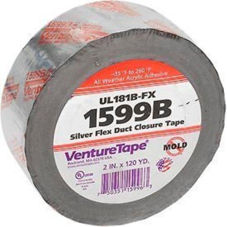 3M 3M„¢ VentureTape UL181B-FX FlexDuct Tape, 2 IN x 120 Yards, Sliver, 1599B-G669 7100043760